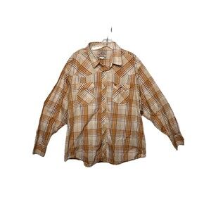Wrangler American Cowboys Plaid Shirt Men’s XXL Pearl Snap 100% Cotton